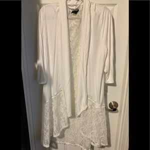 Stunning white cardigan with lace inset